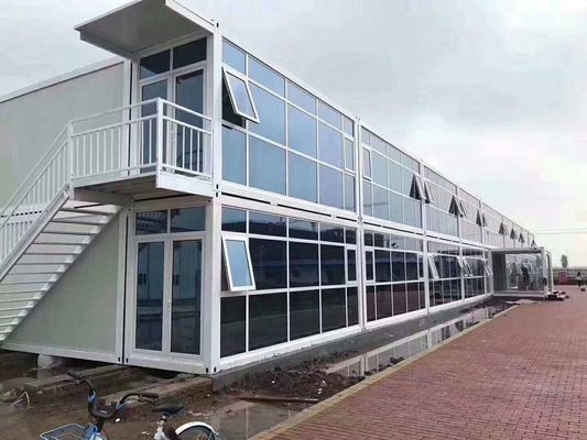 豪華 引換可能なコンテナハウス モジュール型ガラス 木製 小型生活用プリファブ住宅
