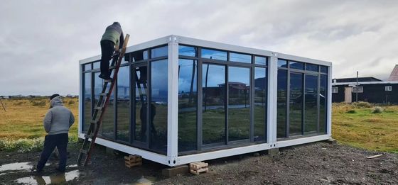 ボックス スペース 高級 モダン プリファブリック 鋼鉄 サンドイッチ パネル モバイル ホーム フラット パック コンテナハウス