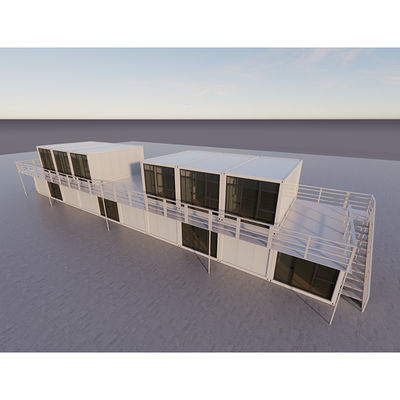 オーダーメイド オフィスポッド ブース 仮設建設現場 積み重ねられるプリファブ モジュール型建物 現代の展望