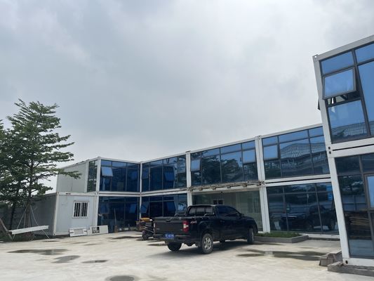 軽鋼 40フィートのコンテナ 事務所 模型の設計 隔熱付きの2階建のコンテナ 事務棟