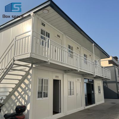 ボックススペース 防水 キッチンと浴室の小屋 プリファブ コンテナハウス インドネシア 斜面屋根のプリファブリックハウス